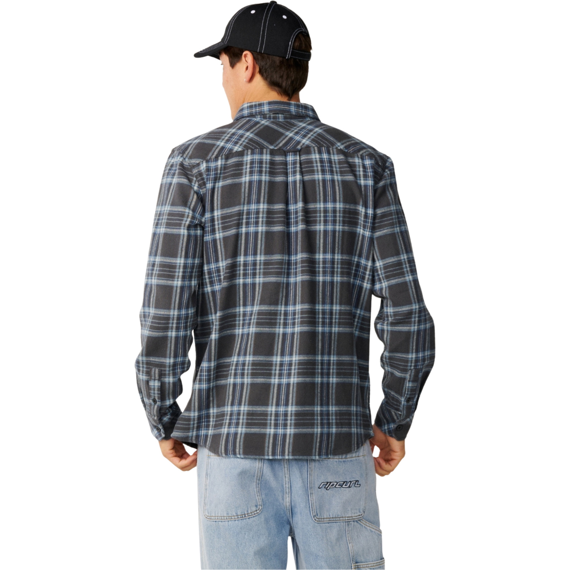 2026 Rip Curl Mens Premium Surf Griffin Flannel Shirt 01EMSH - Washed Black